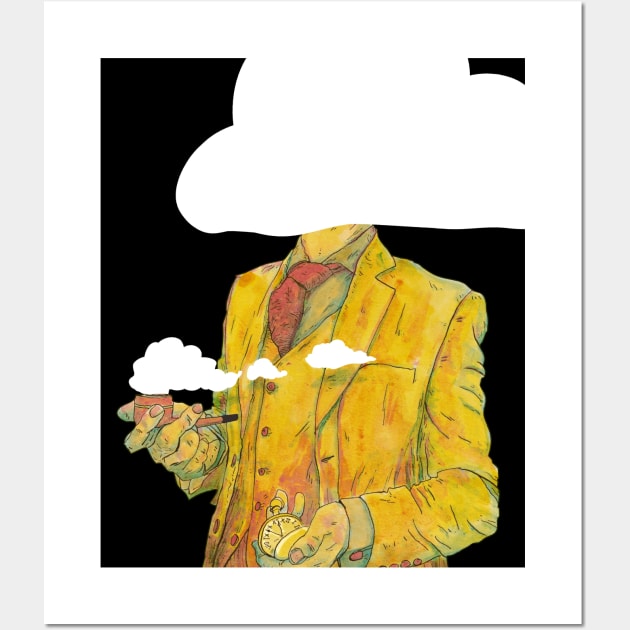 Futurists have their heads in the clouds Wall Art by A N Illustration